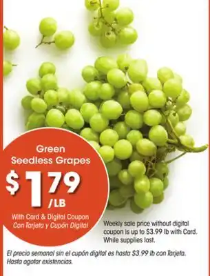 Ralphs Green Seedless Grapes offer