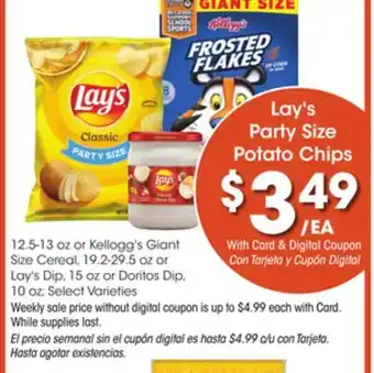 Ralphs Lay's Party Size Potato Chips offer