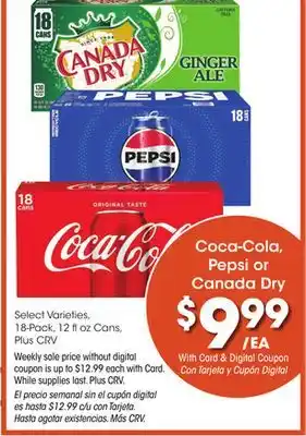 Ralphs Coca-Cola, Pepsi or Canada Dry offer