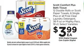 Food 4 Less Scott Comfort Plus Bath Tissue offer