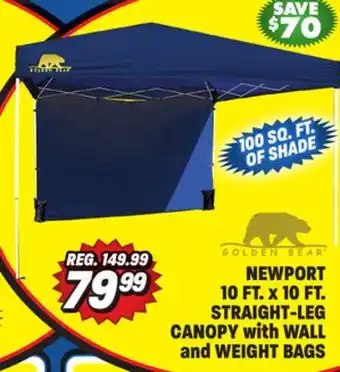 Big 5 Golden Bear Newport 10'x10' Straight-Leg Canopy with Wall offer
