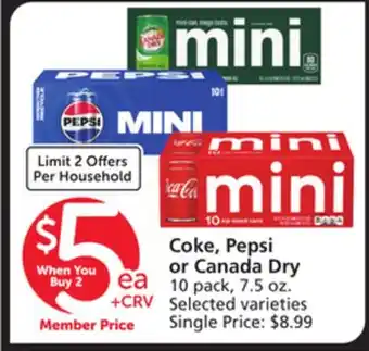 Albertsons Coke, Pepsi or Canada Dry offer