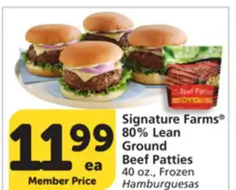 Albertsons Signature Farms 80% Lean Ground Beef Patties offer