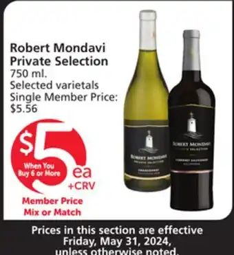Albertsons Robert Mondavi Private Selection offer