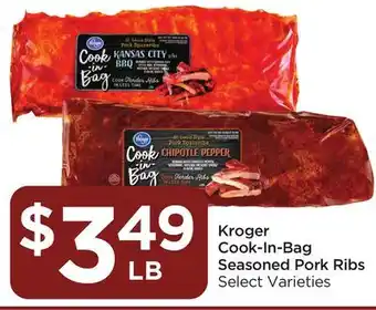 Food 4 Less Kroger Cook-In-Bag Seasoned Pork Ribs offer