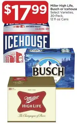 Food 4 Less Miller High Life, Busch or Icehouse offer