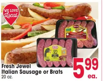 Jewel-Osco Fresh Jewel Italian Sausage or Brats offer
