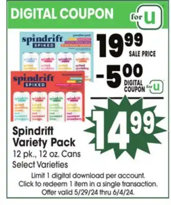 Jewel-Osco Spindrift Variety Pack offer