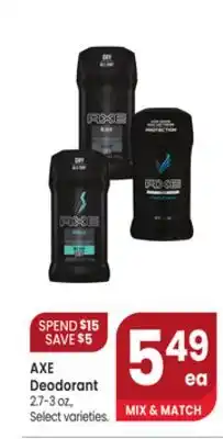 Jewel-Osco AXE Deodorant offer