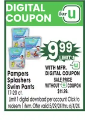 Jewel-Osco Pampers Splashers Swim Pants offer