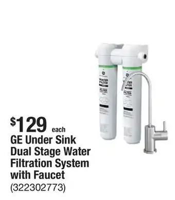 The Home Depot GE Under Sink Dual Stage Water Filtration System with Faucet offer