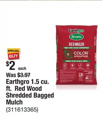 The Home Depot Earthgro 1.5 cu. ft. Red Wood Shredded Bagged Mulch offer