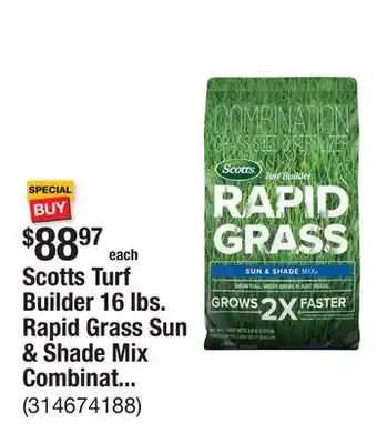 The Home Depot Scotts Turf Builder 16 lbs. Rapid Grass Sun & Shade Mix Combination Seed and Fertilizer Grows Green Grass in Just Weeks offer
