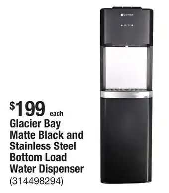 The Home Depot Glacier Bay Matte Black and Stainless Steel Bottom Load Water Dispenser offer