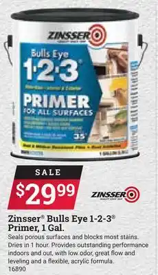 Ace Hardware Zinsser Bulls Eye 1-2-3 Primer, 1 Gal offer