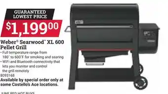 Ace Hardware Weber Searwood XL 600 Pellet Grill offer