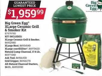 Ace Hardware Big Green Egg XLarge Ceramic Grill & Smoker Kit offer