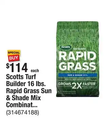 The Home Depot Scotts Turf Builder 16 lbs. Rapid Grass Sun & Shade Mix Combination Seed and Fertilizer Grows Green Grass in Just Weeks offer