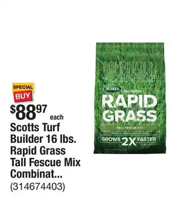 The Home Depot Scotts Turf Builder 16 lbs. Rapid Grass Tall Fescue Mix Combination Seed and Fertilizer Grows Green Grass in Just Weeks offer