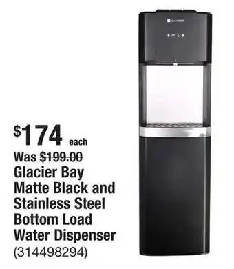 The Home Depot Glacier Bay Matte Black and Stainless Steel Bottom Load Water Dispenser offer