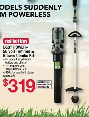 Ace Hardware EGO POWER + 56 Volt Trimmer & Blower Combo Kit offer