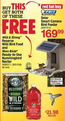 Ace Hardware Solar Smart Camera Bird Feeder offer