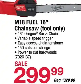 Ace Hardware M18 FUEL 16 Chainsaw (tool only) offer