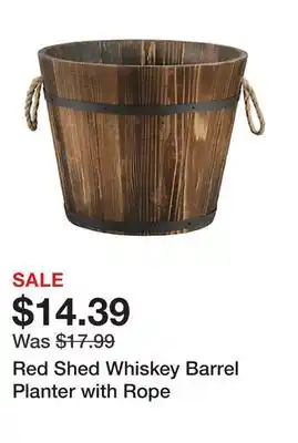 Tractor Supply Company Red Shed Whiskey Barrel Planter with Rope offer