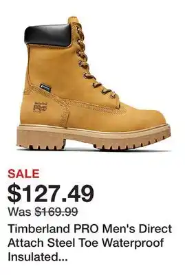 Tractor Supply Company Timberland PRO Men's Direct Attach Steel Toe Waterproof Insulated Work Boots, 8 in offer
