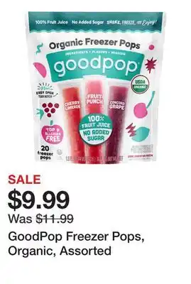 Wegmans GoodPop Freezer Pops, Organic, Assorted offer