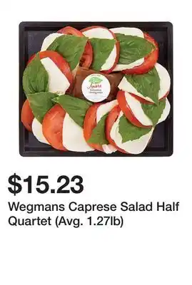 Wegmans Wegmans Caprese Salad Half Quartet (Avg. 1.27lb) offer