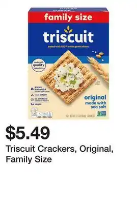 Wegmans Triscuit Crackers, Original, Family Size offer