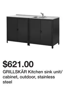 Ikea GRILLSKÄR Kitchen sink unit/cabinet, outdoor, stainless steel offer