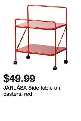 Ikea JÄRLÅSA Side table on casters, red offer