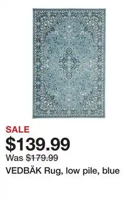Ikea VEDBÄK Rug, low pile, blue offer