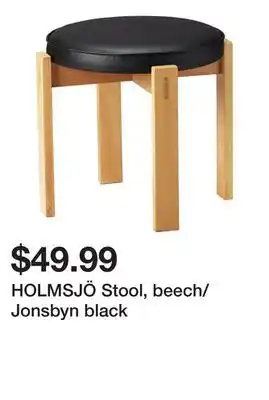 Ikea HOLMSJÖ Stool, beech/Jonsbyn black offer