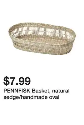 Ikea PENNFISK Basket, natural sedge/handmade oval offer