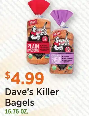 Heinen's Dave's Killer Bagels offer