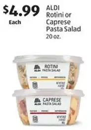 Aldi ALDI Rotini or Caprese Pasta Salad offer