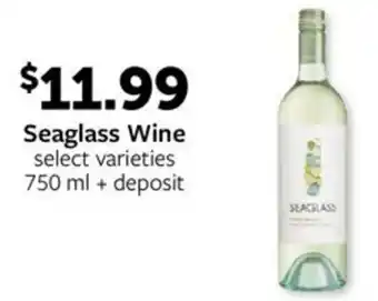 Fareway Seaglass Wine select varieties 750 ml + deposit offer