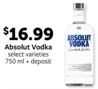 Fareway Absolut Vodka offer