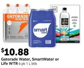 Fareway Gatorade Water, SmartWater or Life WTR 6 pk 1 L btls offer