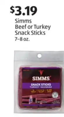Aldi Simms Beef or Turkey Snack Sticks offer