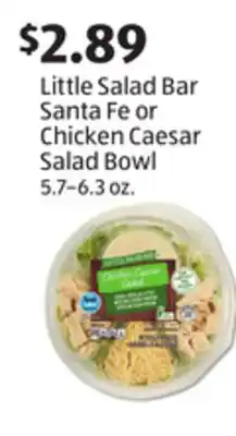 Aldi Little Salad Bar Santa Fe or Chicken Caesar Salad Bowl offer