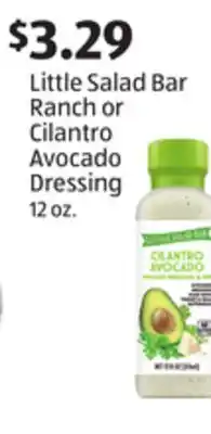 Aldi Little Salad Bar Ranch or Cilantro Avocado Dressing offer