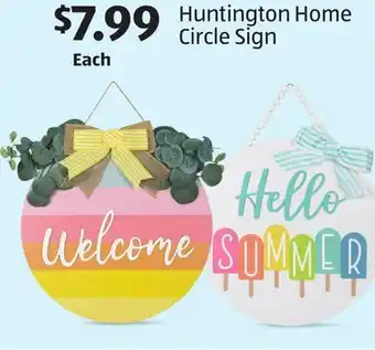 Aldi Huntington Home Circle Sign offer