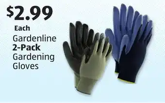 Aldi Gardenline 2-Pack Gardening Gloves offer