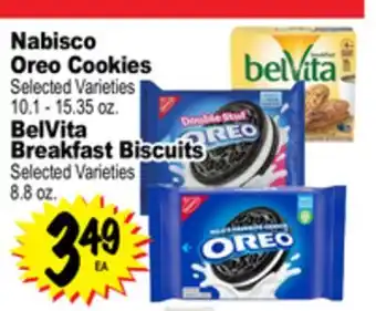 Superior Grocers Nabisco Oreo Cookies 10.1 - 15.35 oz. BelVita Breakfast Biscuits 8.8 oz offer