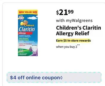 Walgreens Children's Claritin Allergy Relief offer