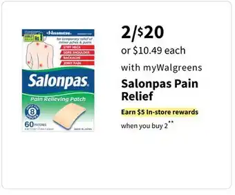 Walgreens Salonpas Pain Relief offer
